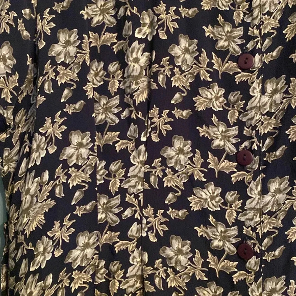 April Cornell women’s short sleeve midi dress- button up - floral - medium - Picture 4 of 7